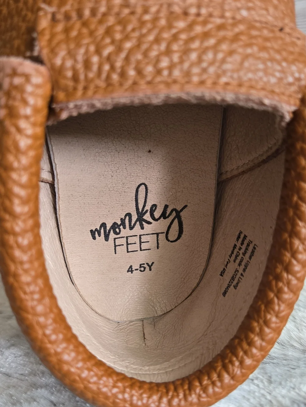 Monkey Feet Slip On Shoes, Kids Size 4-5Y